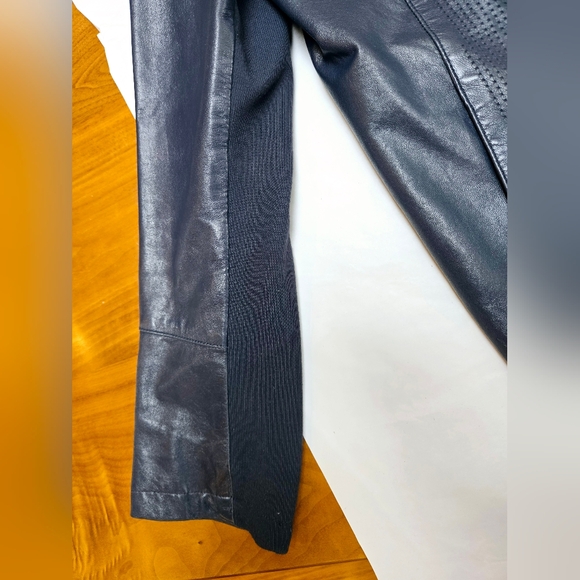 Vince steel grey leather jacket. zips and snaps, with front pockets.  women's L - Picture 5 of 16